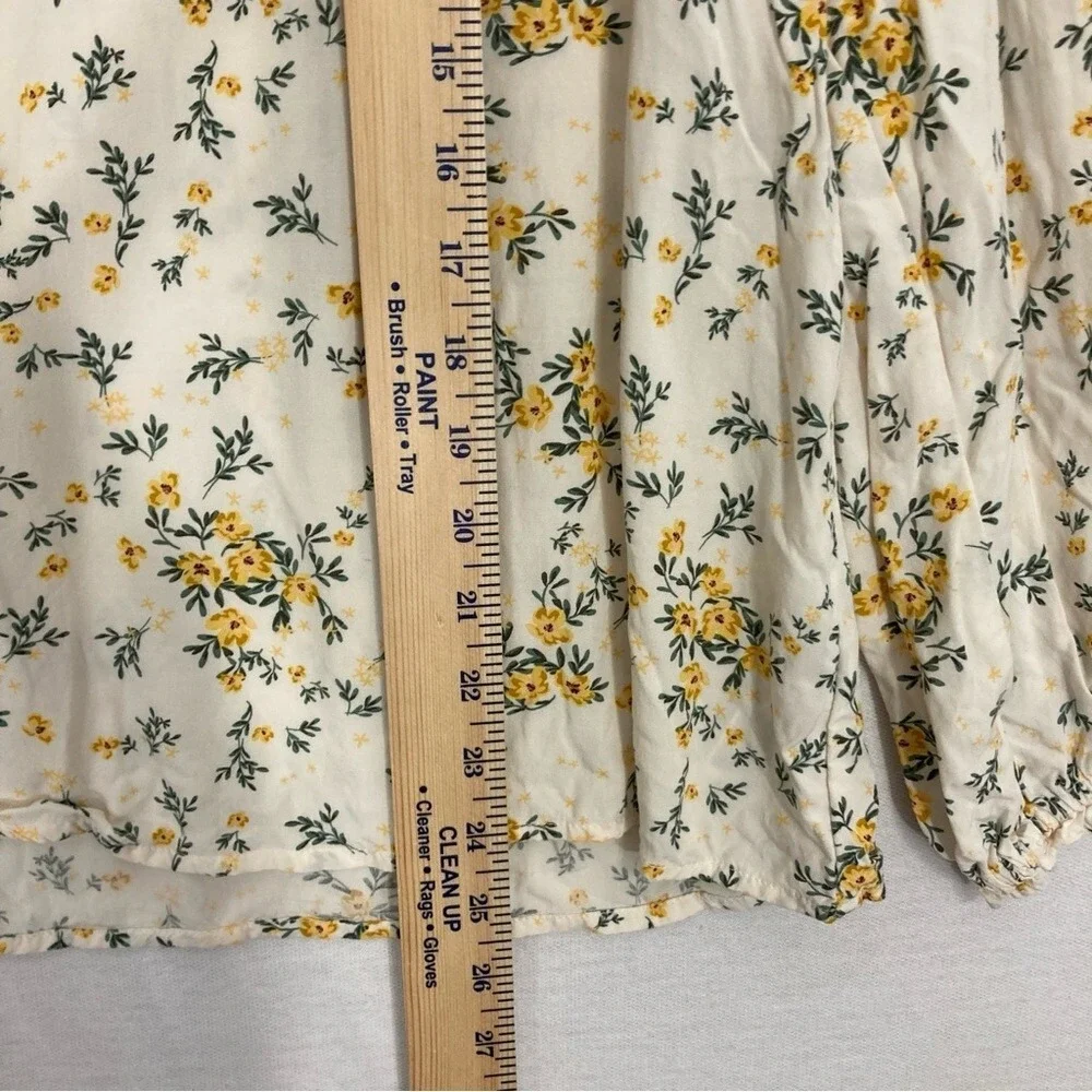 Old Navy Ditsy Floral V Neck‎ Ultra Soft Rayon Puff Sleeve Pullover Top Large